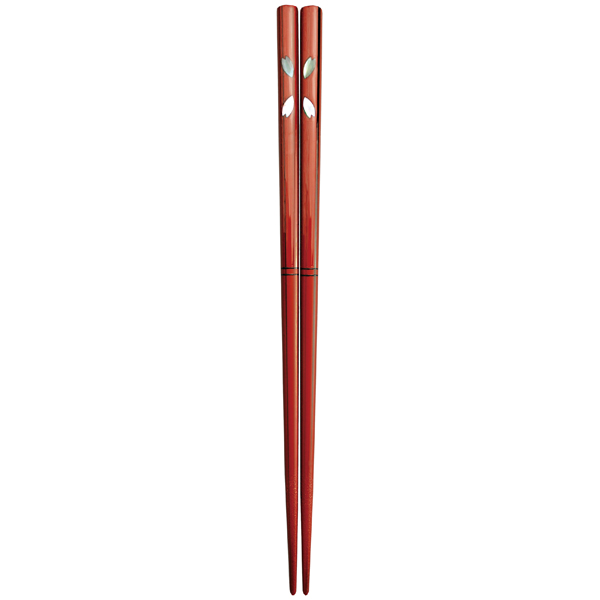 銀イオン抗菌箸　桜象嵌 21cm 箸（食器洗浄機対応）