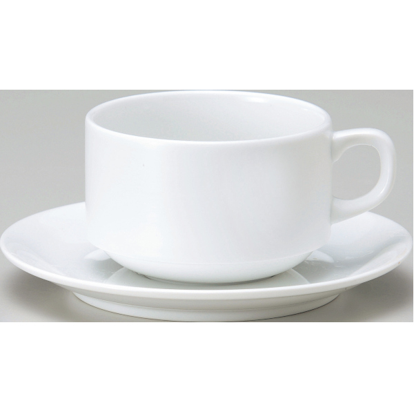 ミルキーホワイト スタックカプチーノカップ＆ソーサー
