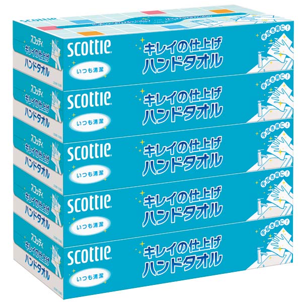 スコッティ キレイの仕上げハンドタオル100W5個組