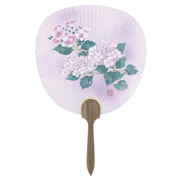都うちわ（七立 杉柄）なでしこ