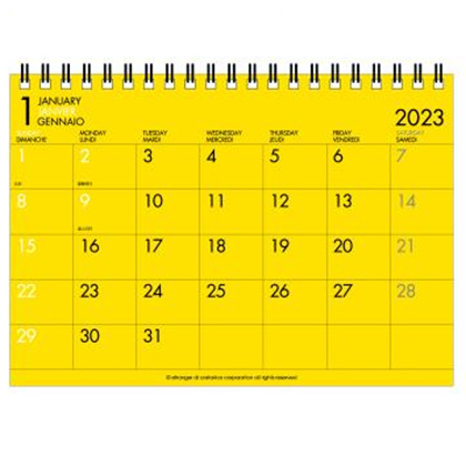 B6卓上カレンダー2023 カラー
