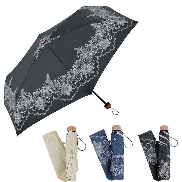 クラシックレース 晴雨兼用折りたたみ傘