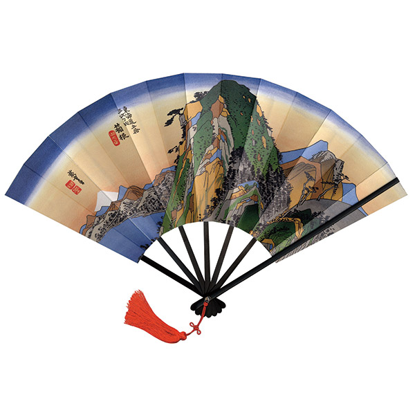 黒骨 飾り扇子 広重 東海道・箱根