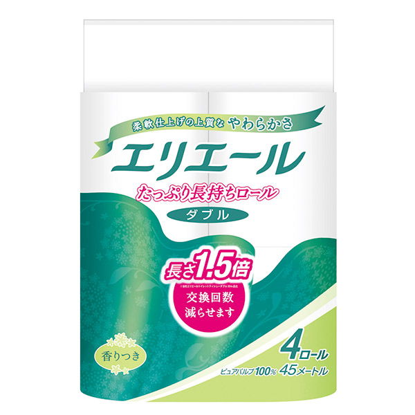 エリエール 長さ1.5倍トイレットティシューコンパクト4ロールダブル