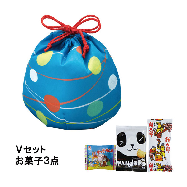 おてだま巾着 水風船FP ライトブルー Vセット（駄菓子3点セット）