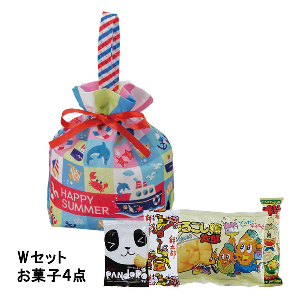 手提げリボンバッグ サマーブロックFP Wセット（駄菓子4点セット）