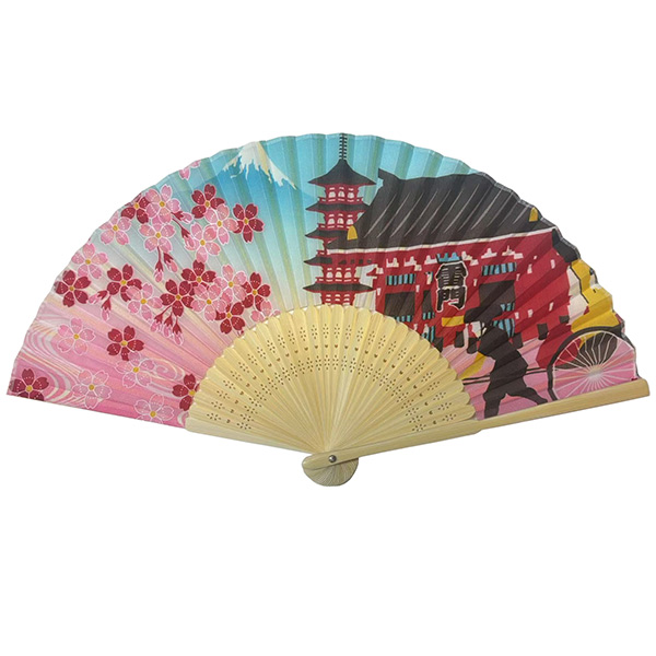 紳士用シルク扇子 東京 浅草雷門