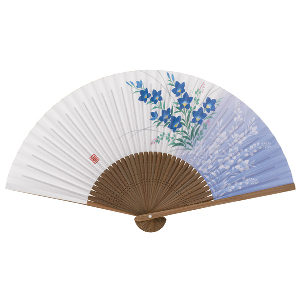 婦人用扇子 唐木中彫 桔梗（香り付）