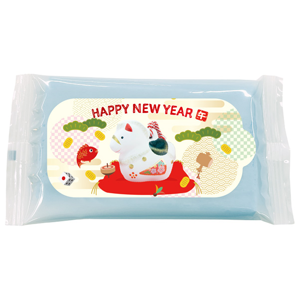 干支(午)カラーウェットティッシュ8P(水色)