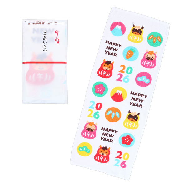 干支タオル ハッピーニューイヤー(ごあいさつ袋入)
