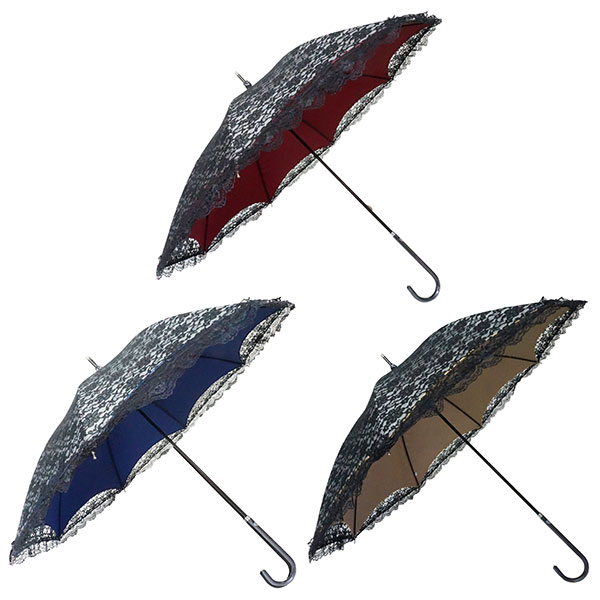 二重張りフリル晴雨兼用傘（手動式）